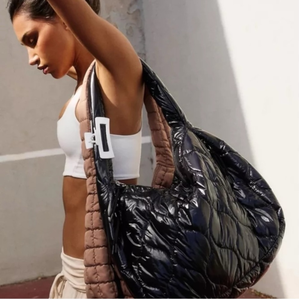 Free People Movement Surplus Shine Carryall Bag (Black Patent) NWT